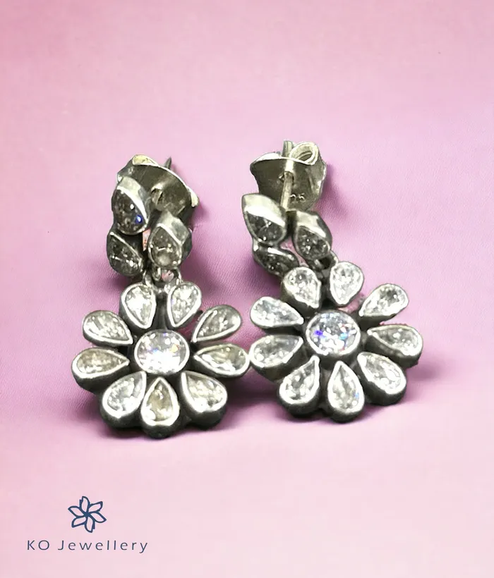 Earrings Gemstone The Aanchal Silver Gemstone Necklace Earrings