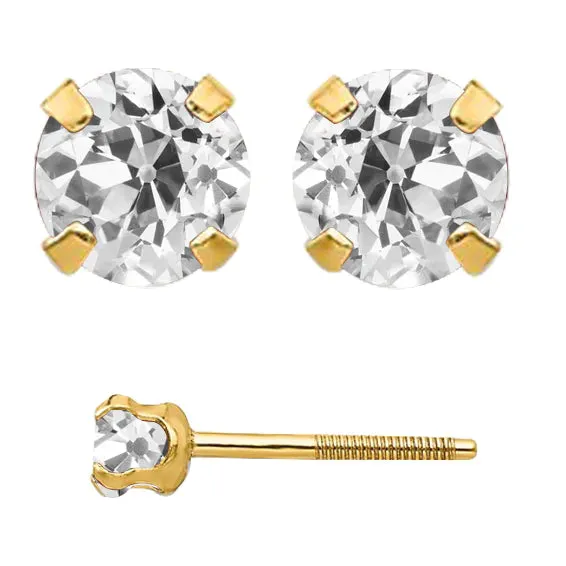 Earrings HarryChadEntcom 6 Ct Old Miner Natural Diamond Earrings