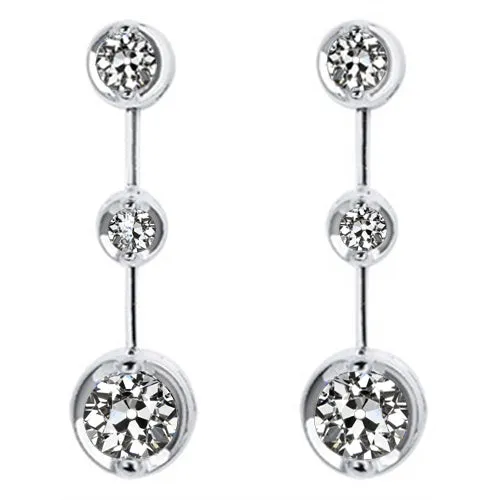 Earrings HarryChadEntcom Drop Down Mined Diamond Earrings 5 Carats Round Old Miner White Gold Earrings HarryChadEntcom Drop Down Mined Diamond Earrings 5 Carats Round Old Miner White Gold