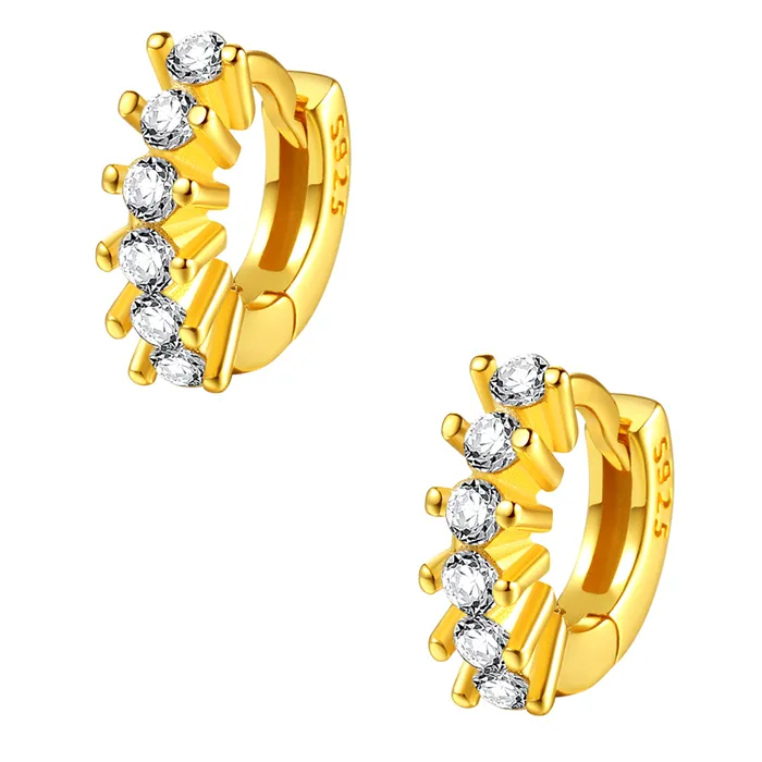 Earrings Hey Happiness Diamond Fan Helix Earrings Sterling Silver Gold