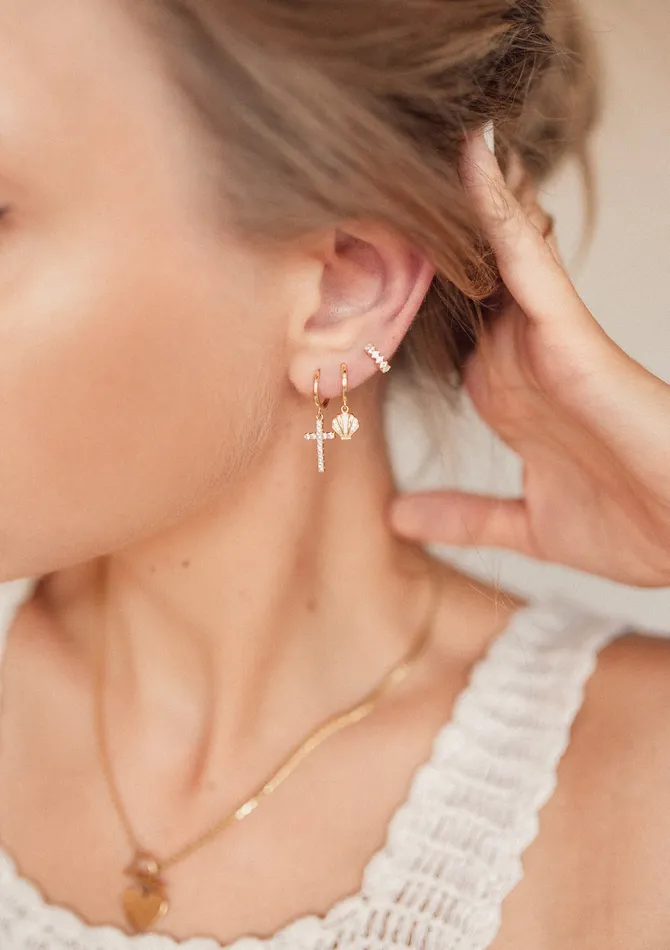 Earrings Hey Happiness Diamond Fan Helix Earrings Sterling Silver Gold Earrings Hey Happiness Diamond Fan Helix Earrings Sterling Silver Gold