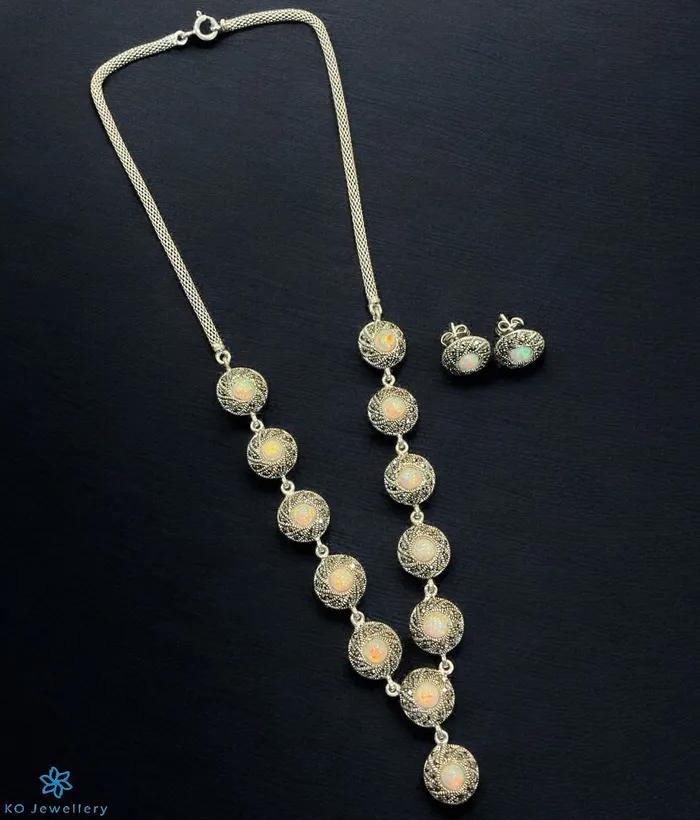 Earrings Marcasite The Serene Glow Silver Marcasite Necklace Earrings
