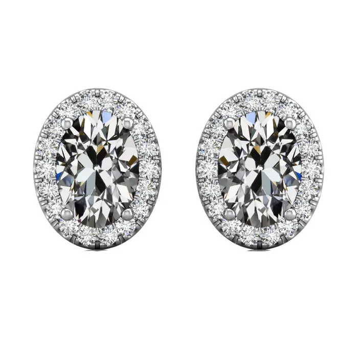 Earrings Old Cut Oval Halo Earrings Stud 1050 Carats Mined Diamond HarryChadEntcom Earrings Old Cut Oval Halo Earrings Stud 1050 Carats Mined Diamond HarryChadEntcom