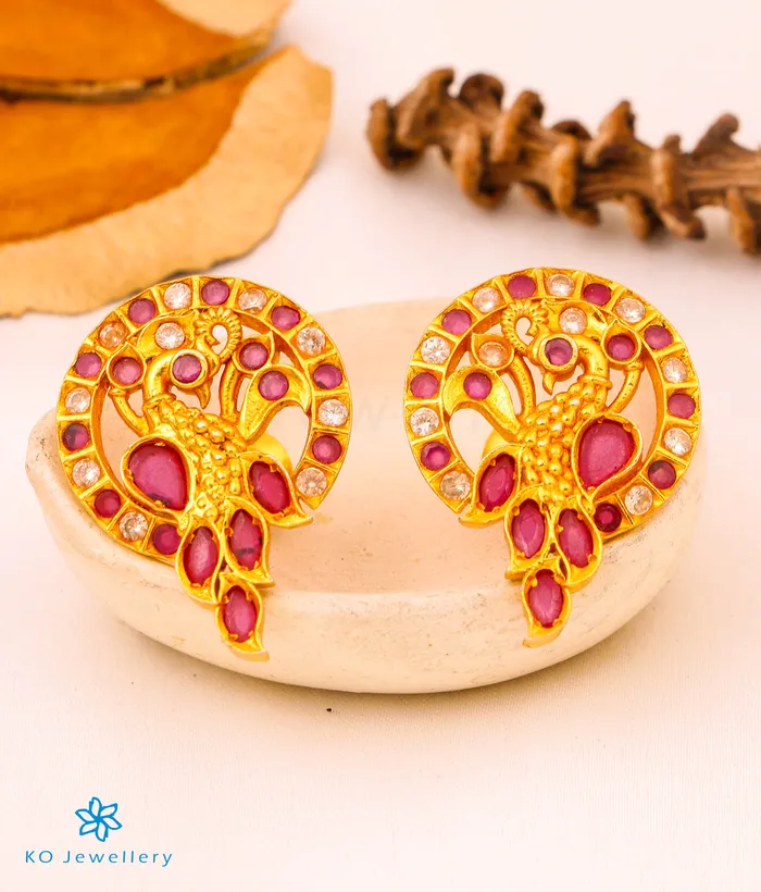 Earrings Silversmith The Mor Silver Earstuds RedWhite