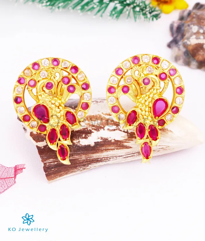 Earrings Silversmith The Mor Silver Earstuds RedWhite