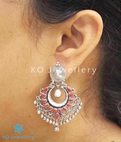 Earrings Silversmith The Samatva Silver EarringsCoral