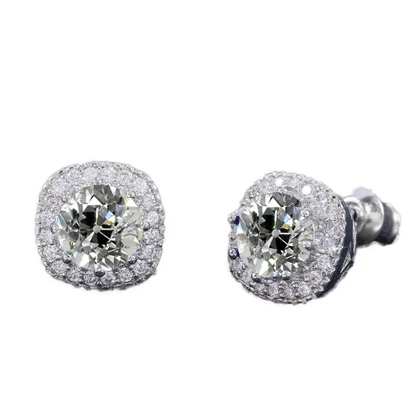 Earrings Womens Halo Natural Earth Mined Diamond Stud Earrings Round Old Cut 550 Carats Gold 14K HarryChadEntcom Earrings Womens Halo Natural Earth Mined Diamond Stud Earrings Round Old Cut 550 Carats Gold 14K HarryChadEntcom