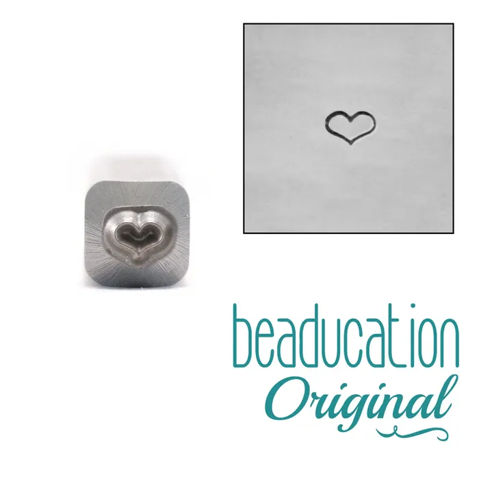 Fat Heart Metal Design Stamp 3mm Beaducation Original DS 14 Necklaces