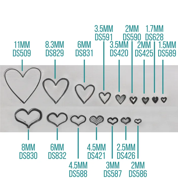 Fat Heart Metal Design Stamp 3mm Beaducation Original DS 14 Necklaces Fat Heart Metal Design Stamp 3mm Beaducation Original DS 14 Necklaces