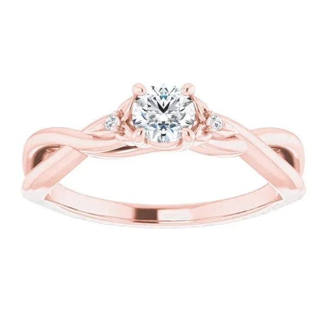 GB 140 Carats Ring Three Stone Natural Earth Mined Diamond Rose Gold 14K Twisted Shank New Rings GB 140 Carats Ring Three Stone Natural Earth Mined Diamond Rose Gold 14K Twisted Shank New Rings