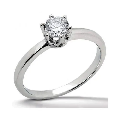 GB 1 Carat Round Natural Earth Mined Diamond Engagement Ring White Gold 14K Rings GB 1 Carat Round Natural Earth Mined Diamond Engagement Ring White Gold 14K Rings