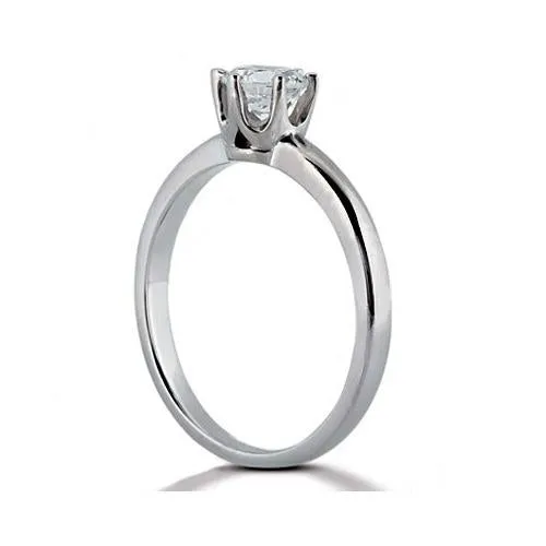 GB 1 Carat Round Natural Earth Mined Diamond Engagement Ring White Gold 14K Rings GB 1 Carat Round Natural Earth Mined Diamond Engagement Ring White Gold 14K Rings