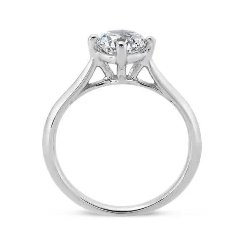 GB 2 Carat Prong Setting Round Brilliant Natural Earth Mined Diamond Solitaire Ring Rings