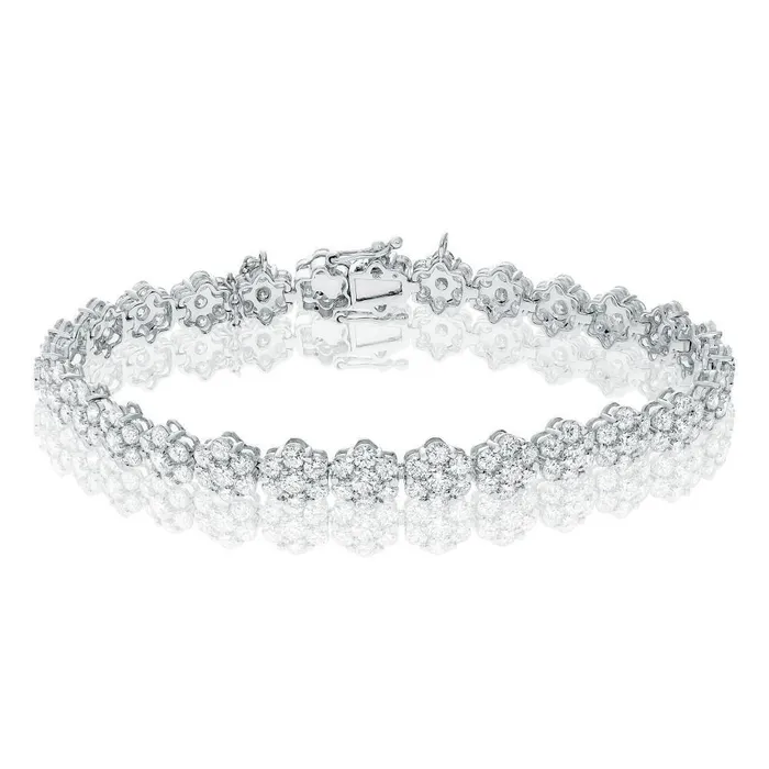 GB 780 Carats Round Cut Gorgeous Real Natural Earth Mined Diamond Lady Bracelet 14K White Gold Bracelets GB 780 Carats Round Cut Gorgeous Real Natural Earth Mined Diamond Lady Bracelet 14K White Gold Bracelets