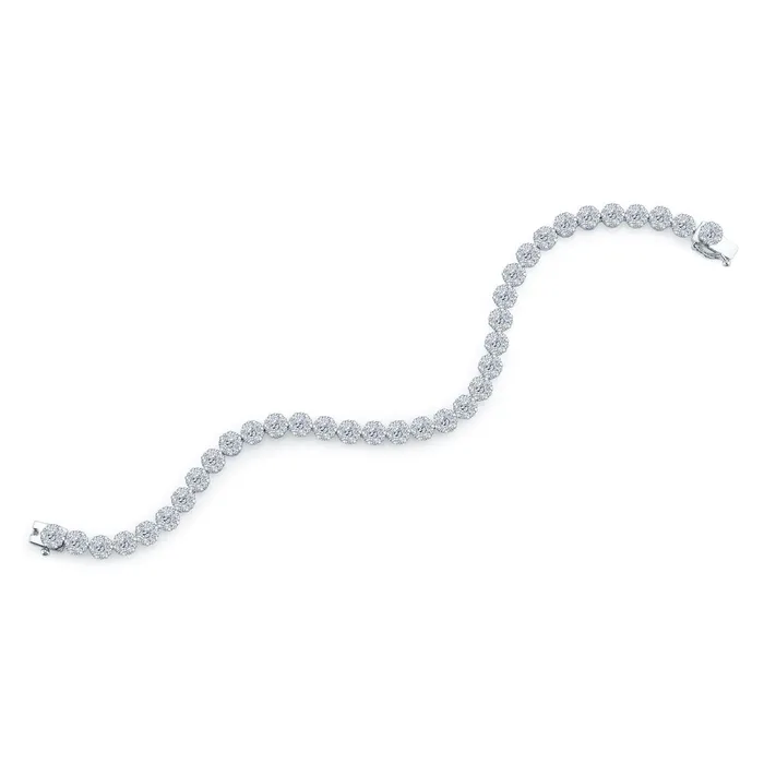 GB Bracelets 10 Carats Round Cut Small Natural Earth Mined Diamond Bracelet New White Gold 14K GB Bracelets 10 Carats Round Cut Small Natural Earth Mined Diamond Bracelet New White Gold 14K