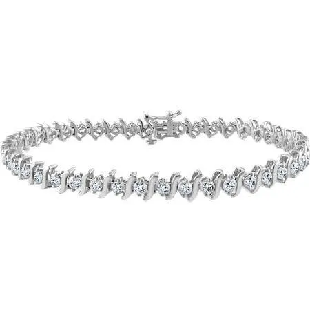 GB Bracelets 5 Ct Round Brilliant Cut Natural Earth Mined Diamond Tennis Bracelet Solid White Gold 14K