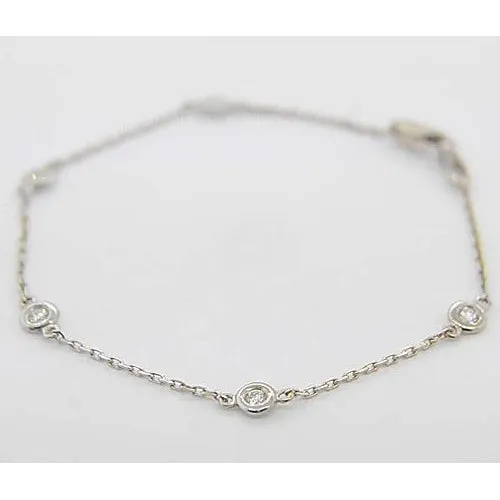 GB Bracelets Natural Earth Mined Diamond Round Bracelet 150 Carats Bezel Set Jewelry New