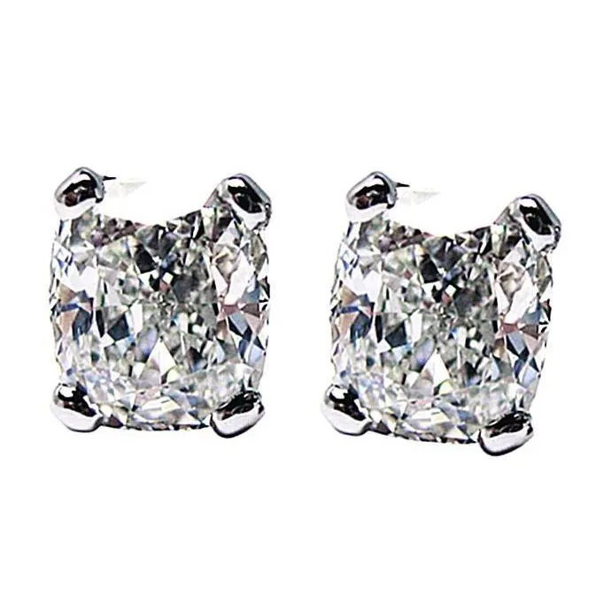 GB Earrings 15 Ct Natural Earth Mined Diamond Pair Cushion Cut Stud Earring