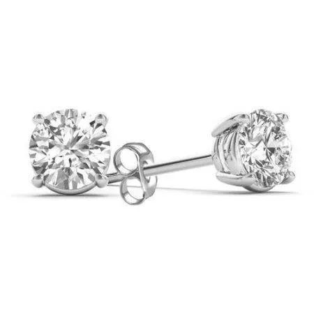 GB Earrings 250 Ct Genuine Natural Earth Mined Diamonds Women Stud Earrings Sparkling Round Cut White Gold