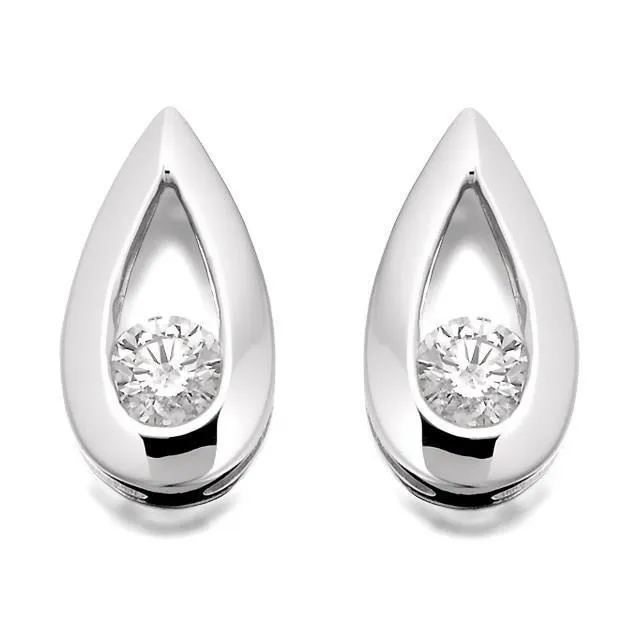 GB Earrings 2 Ct Round Cut Natural Earth Mined Diamonds Stud Earrings New White Gold Sparkling