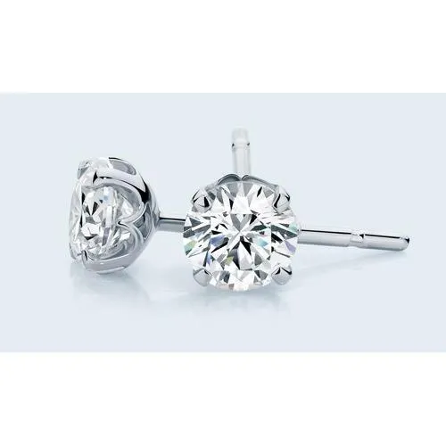 GB Earrings Solitaire 180 Ct Prong Set Round Natural Earth Mined Diamonds Stud Earring White Gold GB Earrings Solitaire 180 Ct Prong Set Round Natural Earth Mined Diamonds Stud Earring White Gold