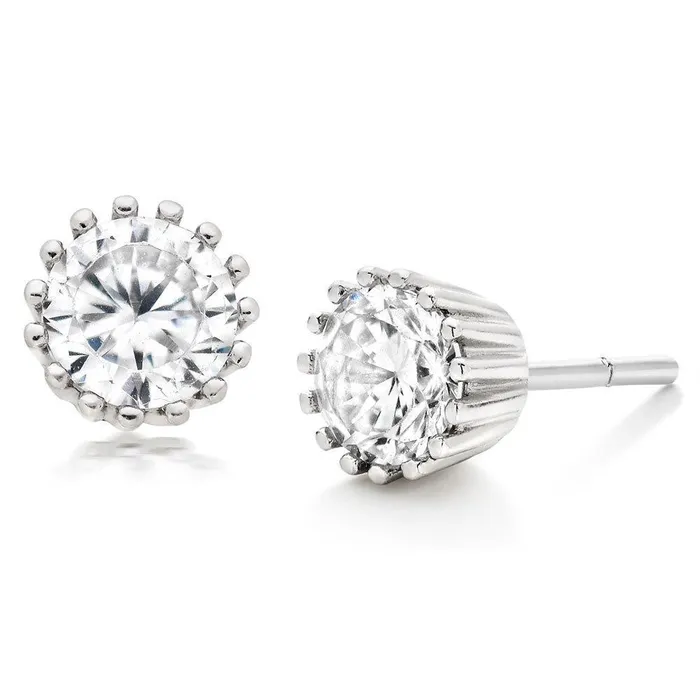 GB Earrings Sparkling Round Cut 350 Ct Real Natural Earth Mined Diamonds Women Stud Earrings White Gold