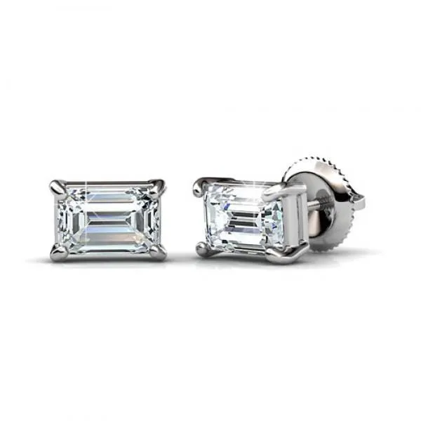 GB Earrings Women Studs Earrings 220 Ct Emerald Cut Natural Earth Mined Diamond White Gold 14K GB Earrings Women Studs Earrings 220 Ct Emerald Cut Natural Earth Mined Diamond White Gold 14K