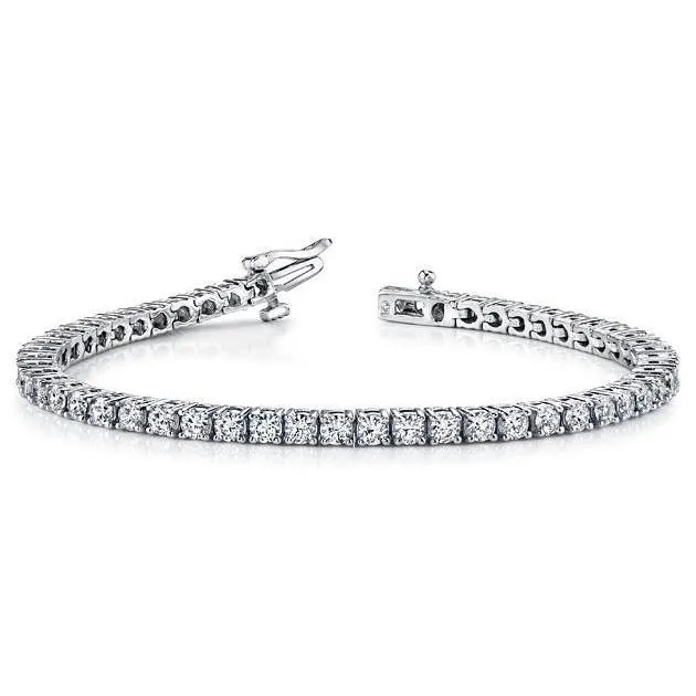 GB Lady Tennis Bracelet Round Natural Earth Mined Diamond 530 Carats 14K White Gold Bracelets GB Lady Tennis Bracelet Round Natural Earth Mined Diamond 530 Carats 14K White Gold Bracelets