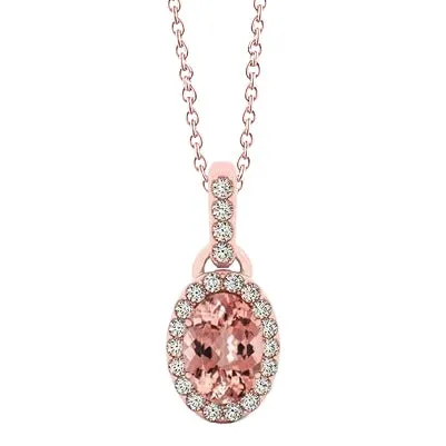 GB Necklaces 3125 Ct Morganite And Natural Earth Mined Diamonds Pendant Necklace Rose Gold GB Necklaces 3125 Ct Morganite And Natural Earth Mined Diamonds Pendant Necklace Rose Gold