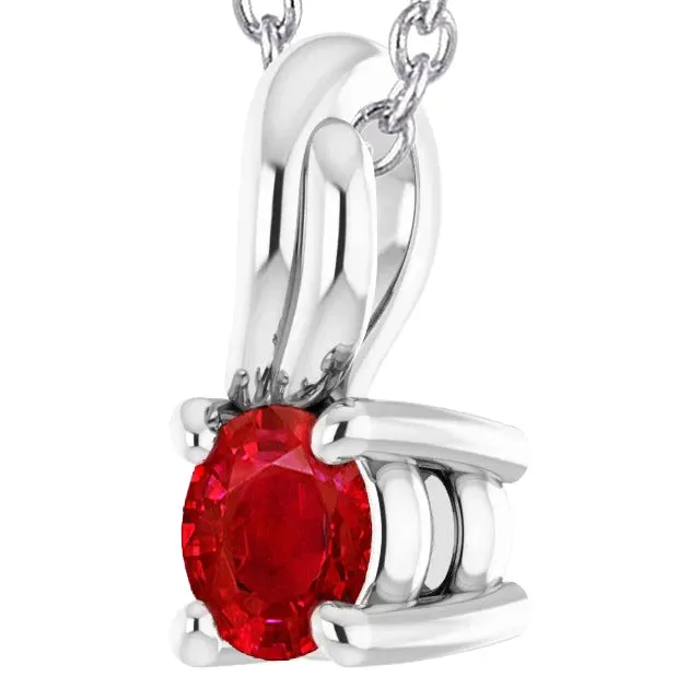 GB Necklaces Four Prong Round Ruby Pendant 1 Carat GB Necklaces Four Prong Round Ruby Pendant 1 Carat