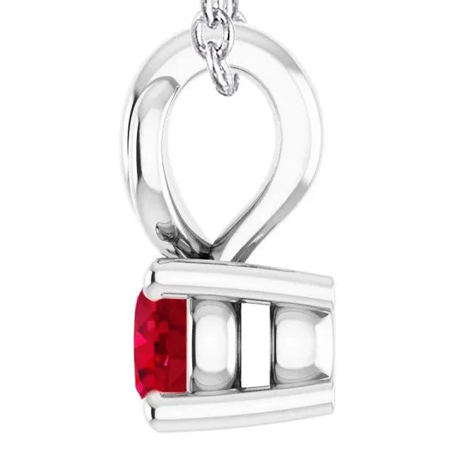 GB Necklaces Four Prong Round Ruby Pendant 1 Carat GB Necklaces Four Prong Round Ruby Pendant 1 Carat
