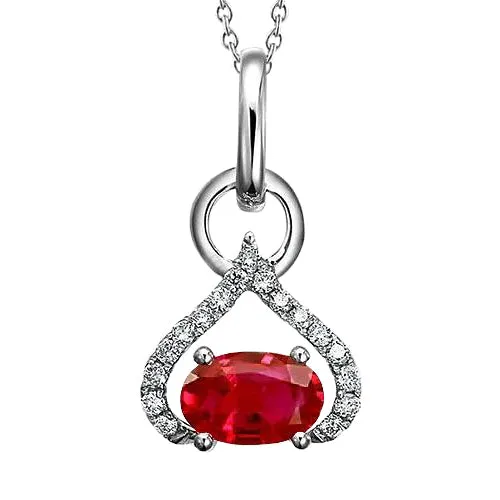 GB Necklaces Heart Shape Pendant Necklace 655 Ct Ruby And Natural Earth Mined Diamonds New GB Necklaces Heart Shape Pendant Necklace 655 Ct Ruby And Natural Earth Mined Diamonds New