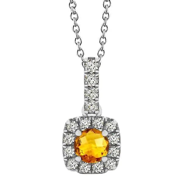 GB Necklaces White Gold 11 Ct Halo Madeira Citrine Natural Earth Mined Diamonds Pendant Prong Set GB Necklaces White Gold 11 Ct Halo Madeira Citrine Natural Earth Mined Diamonds Pendant Prong Set