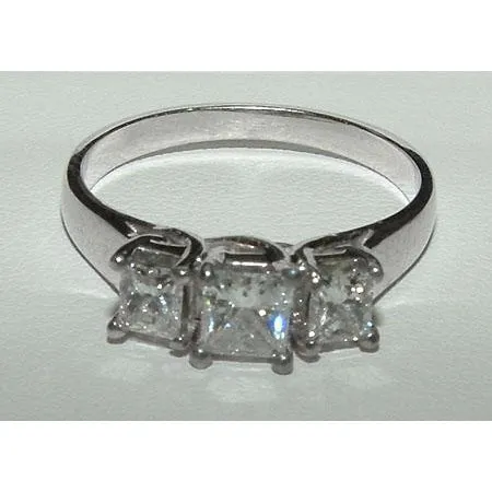 GB Rings 201 Carat Princess Cut Natural Earth Mined Diamond Engagement Ring Three Stone Jewelry