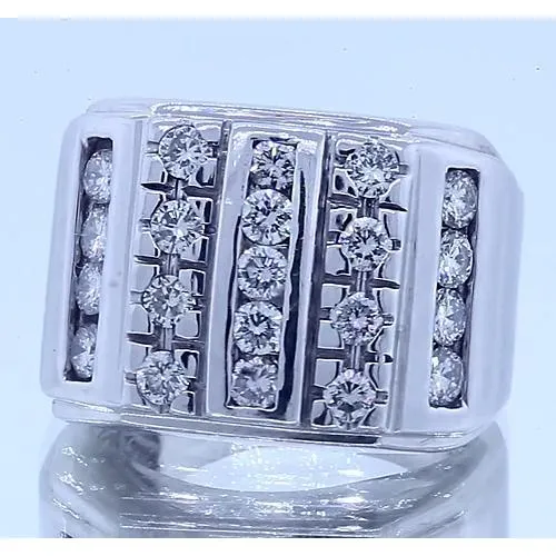 GB Rings 375 Carats Mens Natural Earth Mined Diamond Ring White Gold 14K GB Rings 375 Carats Mens Natural Earth Mined Diamond Ring White Gold 14K