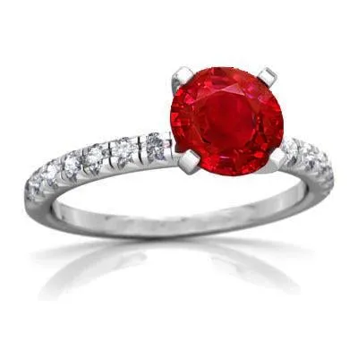 GB Rings 390 Carats Ruby And Natural Earth Mined Diamonds Ring White Gold 14K Prong Set GB Rings 390 Carats Ruby And Natural Earth Mined Diamonds Ring White Gold 14K Prong Set