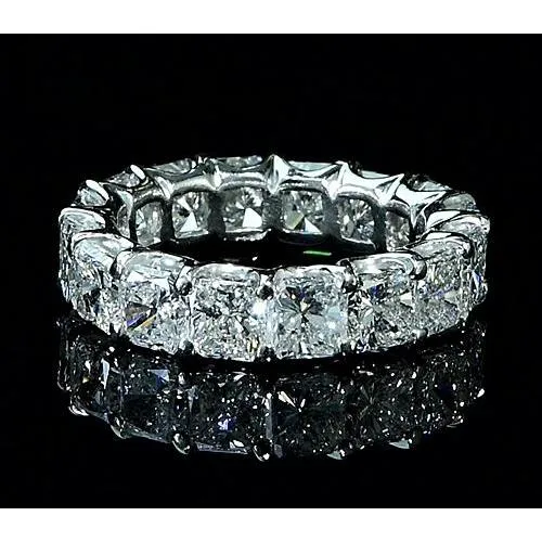 GB Rings Cushion Natural Earth Mined Diamond Eternity Band 750 Carats White Gold 14K GB Rings Cushion Natural Earth Mined Diamond Eternity Band 750 Carats White Gold 14K