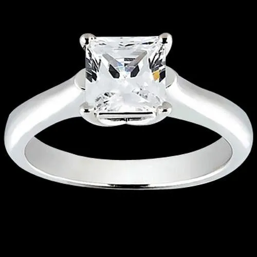 GB Rings Princess Cut 1 Carat Natural Earth Mined Diamond Solitaire Engagement Ring White Gold 14K GB Rings Princess Cut 1 Carat Natural Earth Mined Diamond Solitaire Engagement Ring White Gold 14K