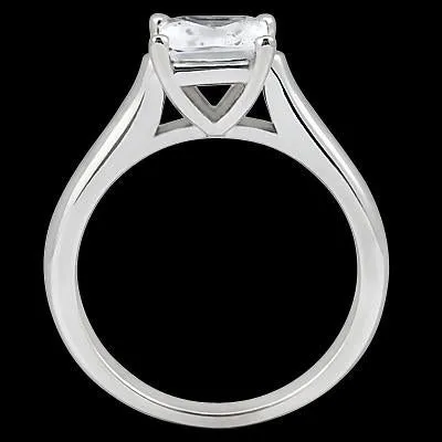 GB Rings Princess Cut 1 Carat Natural Earth Mined Diamond Solitaire Engagement Ring White Gold 14K