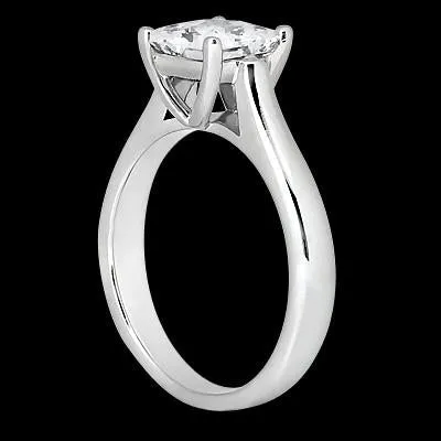 GB Rings Princess Cut 1 Carat Natural Earth Mined Diamond Solitaire Engagement Ring White Gold 14K