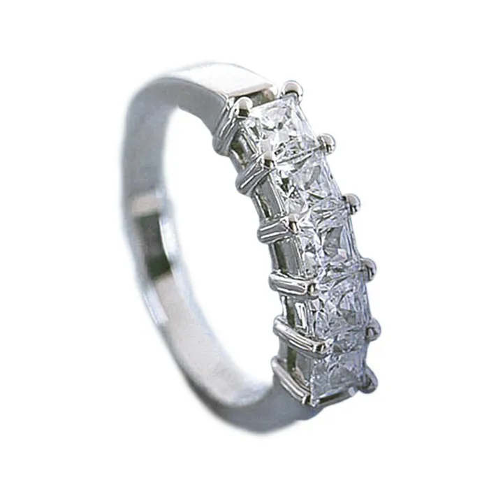 GB Rings Princess Cut Natural Earth Mined Diamond Ladies Half Eternity Band 250 Carat White Gold GB Rings Princess Cut Natural Earth Mined Diamond Ladies Half Eternity Band 250 Carat White Gold