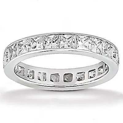 GB Rings Princess Natural Earth Mined Diamond Eternity Engagement Band 440 Cts White Gold 14K GB Rings Princess Natural Earth Mined Diamond Eternity Engagement Band 440 Cts White Gold 14K