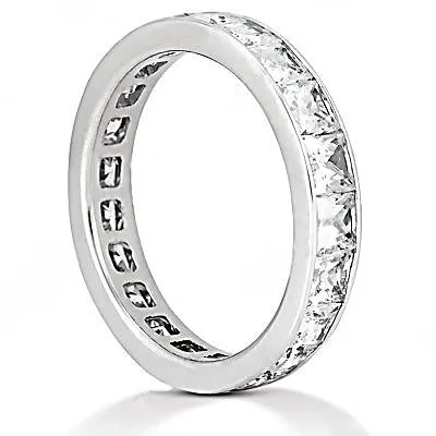GB Rings Princess Natural Earth Mined Diamond Eternity Engagement Band 440 Cts White Gold 14K