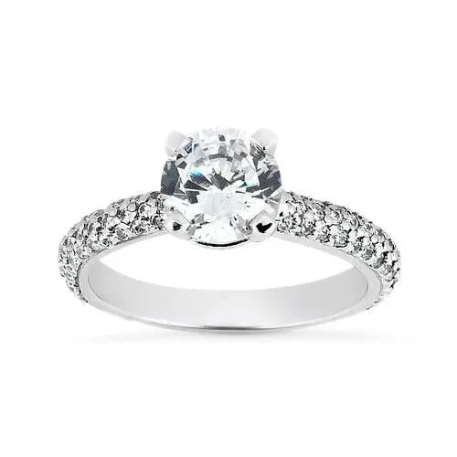 GB Rings Round Natural Earth Mined Diamond 152 Carat Engagement Anniversary Ring White Gold 14K GB Rings Round Natural Earth Mined Diamond 152 Carat Engagement Anniversary Ring White Gold 14K