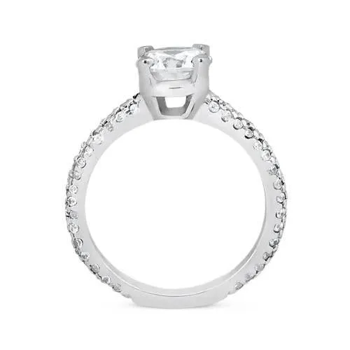 GB Rings Round Natural Earth Mined Diamond 152 Carat Engagement Anniversary Ring White Gold 14K