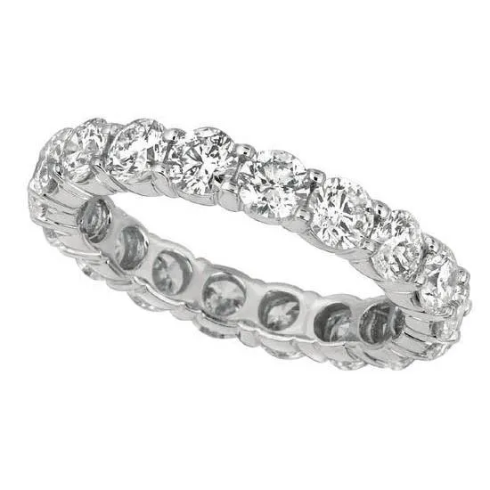 GB Rings Round Natural Earth Mined Diamond Eternity Ring Band 340 Carats White Gold 18K GB Rings Round Natural Earth Mined Diamond Eternity Ring Band 340 Carats White Gold 18K