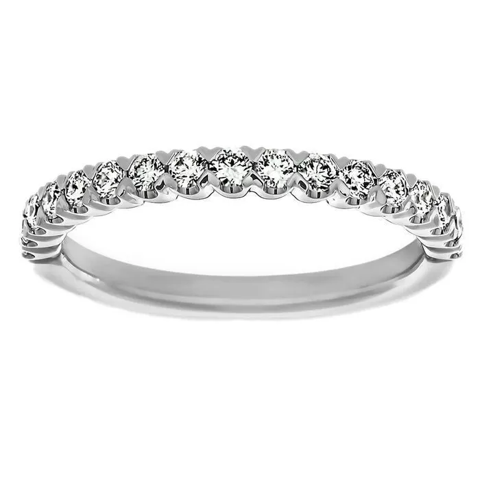 GB Rings Round Natural Earth Mined Diamond Half Eternity Anniversary Wedding Band White Gold 3 Ct