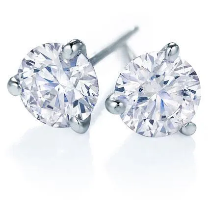 GB Round Cut Solitaire Natural Earth Mined Diamond Studs Earring 240 Carats White Gold 14K Earrings