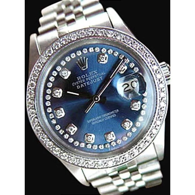 GB Watches Date Just Rolex Mens Watch Blue Diamonds Dial Bezel