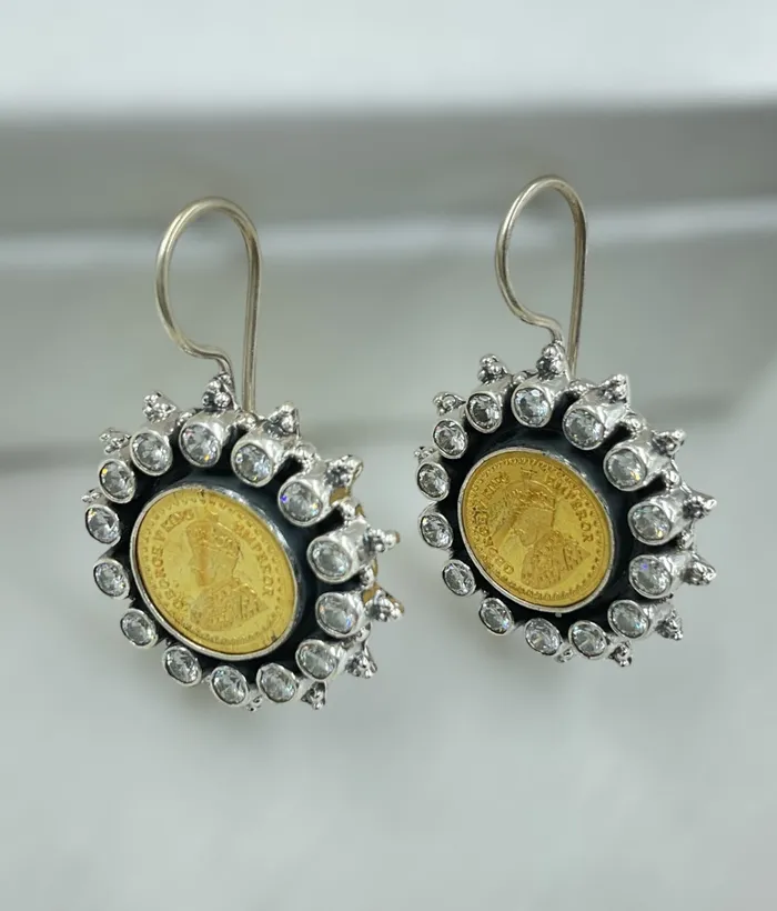 Gemstone Earrings The Deeksha Silver Victoria Gemstone Earrings